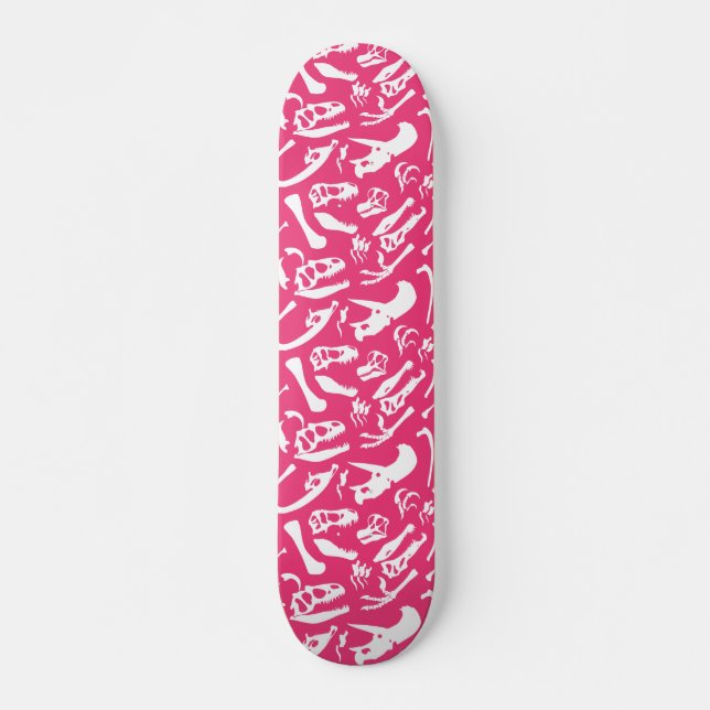 Skateboard Huesos de dinosaurios (rosa) (Anverso )