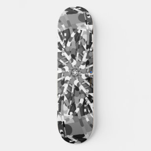 Skateboard Huevo primordial - explosión abstracta en blanco y