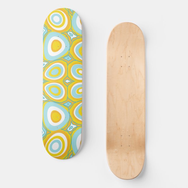 Skateboard Huevos psicodélicos Maz - Naranja blanco azul de h (Anverso)