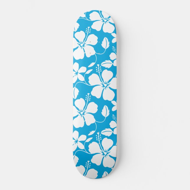 SKATEBOARD HULA HAWAIANA (HIBISCO) AZUL (Anverso)