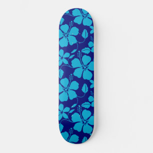 SKATEBOARD HULA HAWAIANA (HIBISCO) AZUL OSCURO/CLARO
