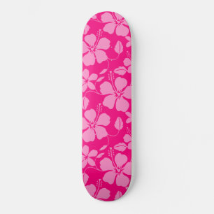 SKATEBOARD HULA HAWAIANA (HIBISCO) GUAYABA ROSA