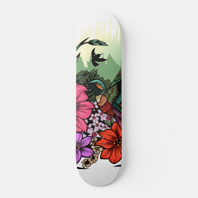 Skateboard Hummingbird Garden (Anverso)