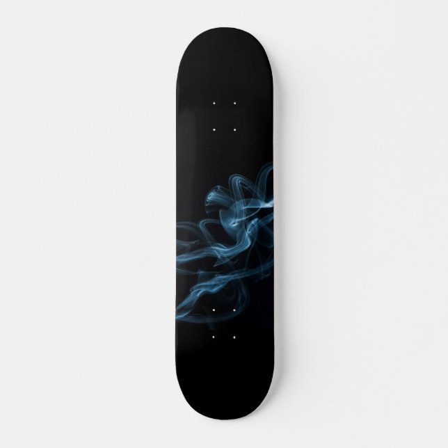 Skateboard Humo azul en negro brillante (Anverso )