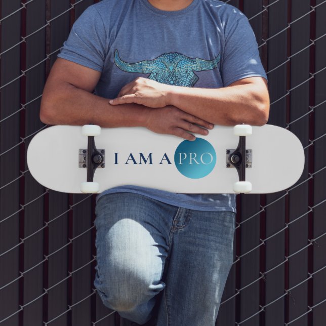 Skateboard I Am a Pro – Minimal Athletic Statement Design (Exterior 3)