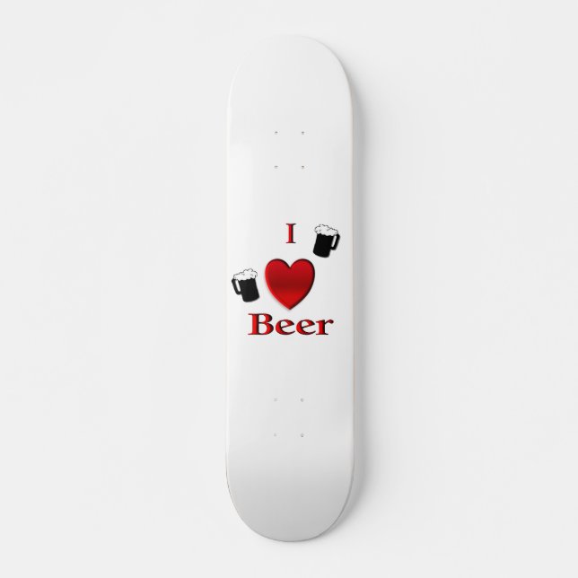 Skateboard I Heart Beer Design (Anverso )