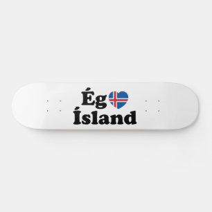 Skateboard I Heart (Love) Islandia [Ég Elska Ísland] Islandés