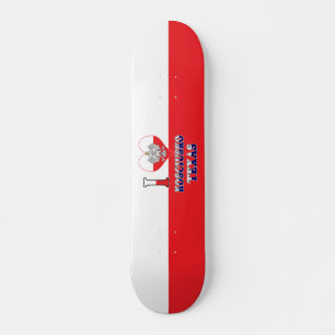 Skateboard I Heart Love Kosciusko Texas