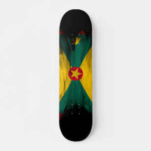 Skateboard Icono de pincel de bandera de Granada, bandera nac