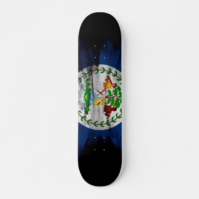 Skateboard Icono de pincel de la bandera de Belice, bandera n (Anverso )