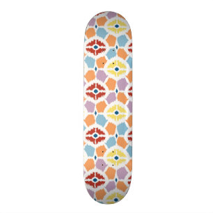 Skateboard Ikat colorido de los diamantes geométrico