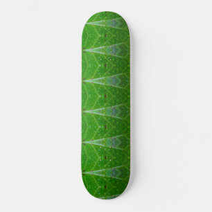 Skateboard Ikat de hoja verde y bronce 18