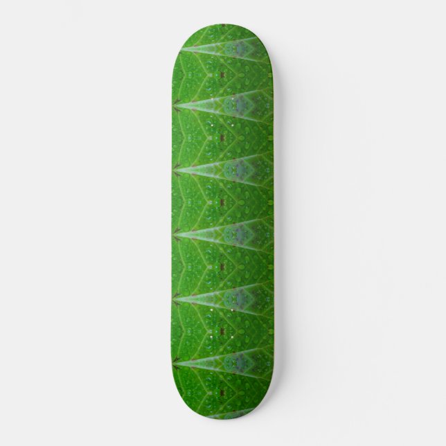 Skateboard Ikat de hoja verde y bronce 18 (Anverso)