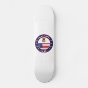 Skateboard Illinois, camiseta de Illinois, pegatina de Illino