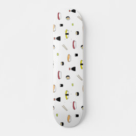Skateboard Illustrated Sushi Roll Maki Nigiri Food Pattern