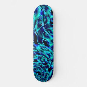 Skateboard Ilusión metálica y torcida, imagen de azul a verde