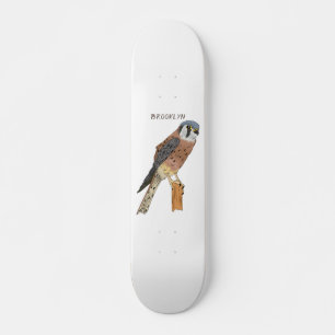 Skateboard Ilustracion americano de aves de Kestrel 