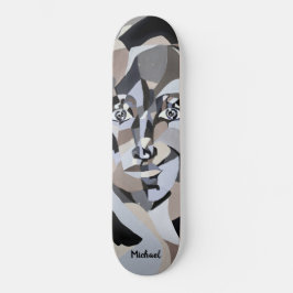 Skateboard Ilustracion androgínico con tipografía