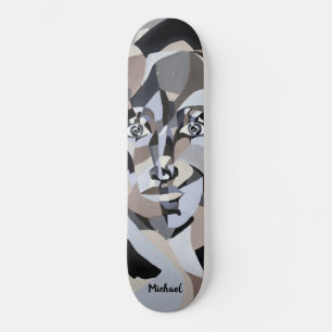 Skateboard Ilustracion androgínico con tipografía