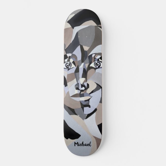 Skateboard Ilustracion androgínico con tipografía (Anverso)