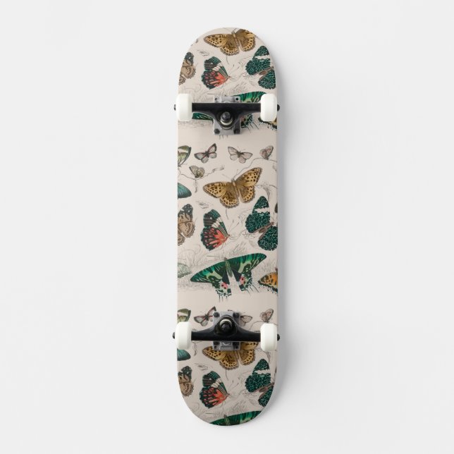 Skateboard Ilustración antigua de mariposa: Orfebre de 1820 (Anverso)