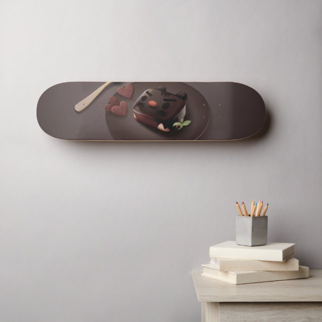 Skateboard Ilustracion Brownie de chocolate (Arte de pared (horz))