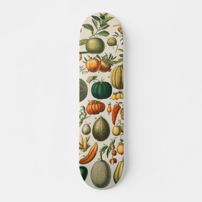 Skateboard Ilustracion científico botánico de frutas (Anverso )