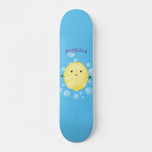 Skateboard Ilustracion de burbujas de personalizado de limón