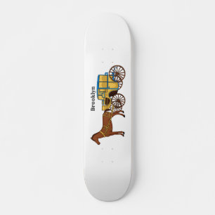 Skateboard Ilustracion de caballos y carruajes reales