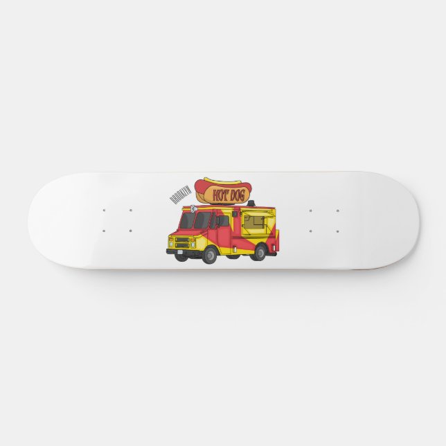 Skateboard Ilustracion de camión de comida para perros calien (Horz)