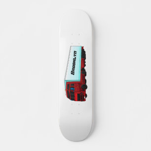 Skateboard Ilustracion de camión de remolques rojos