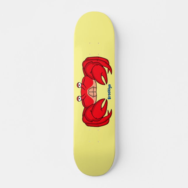 Skateboard Ilustracion de cangrejo rojo (Anverso )