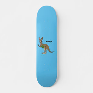 Skateboard Ilustracion de canguro australiano bastante feliz