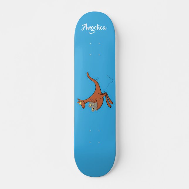 Skateboard Ilustracion de canguro y personalizado de koalas (Anverso )