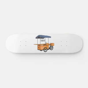 Skateboard Ilustracion de carrito de comida para bicicletas p
