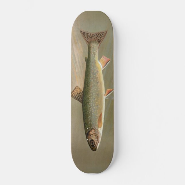 Skateboard Ilustracion de cosecha de peces de trucha rodada e (Anverso)