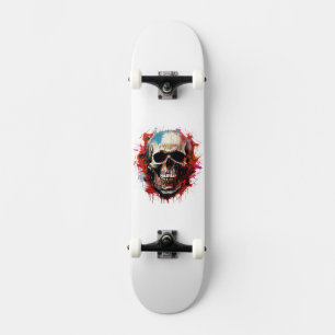 Skateboard Ilustración de cráneo genial