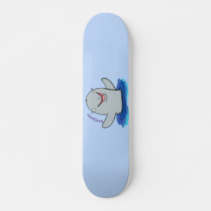 Skateboard Ilustración de dibujo animado de marsopa adorable 