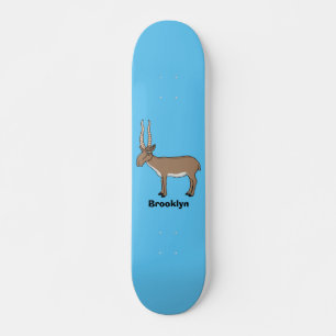 Skateboard Ilustración de dibujos animados de antílope saiga