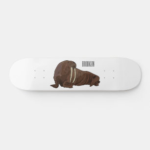 Skateboard ilustración de dibujos animados de morsa