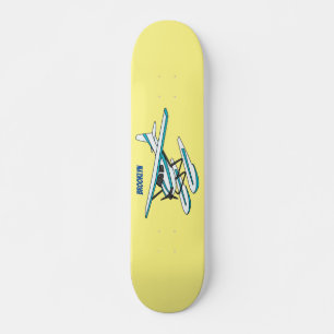 Skateboard Ilustracion de hidroavión azul blanco