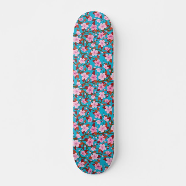 Skateboard Ilustracion de la flor de Sakura (Anverso )
