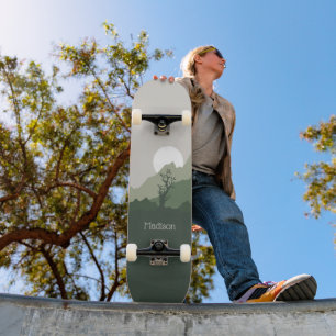 Skateboard Ilustracion de naturaleza de nombre personalizado
