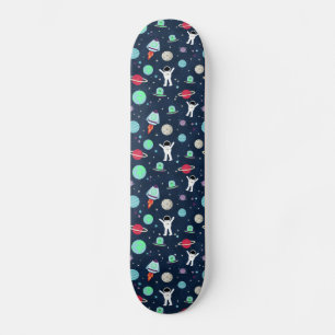 Skateboard Ilustracion de patrón de espacio