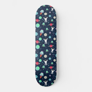 Skateboard Ilustracion de patrón de espacio