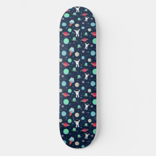 Skateboard Ilustracion de patrón de espacio