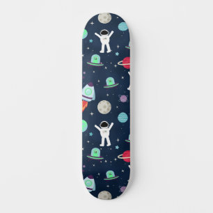 Skateboard Ilustracion de patrón de espacio