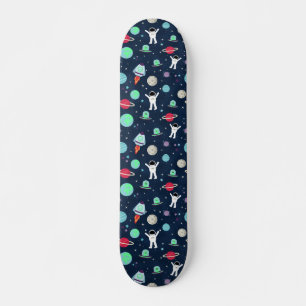 Skateboard Ilustracion de patrón de espacio