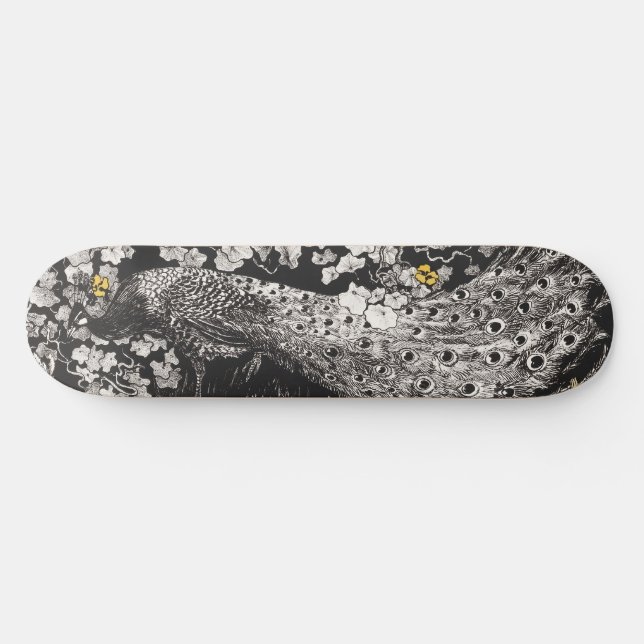 Skateboard Ilustracion de pavo real por Theo van Hoytema (Horz)