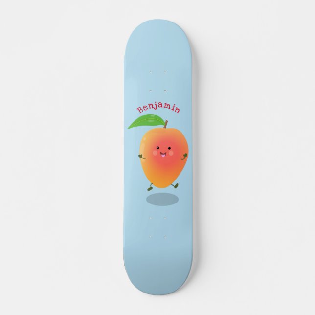 Skateboard Ilustracion de personalizado amarillo de mango ale (Anverso )